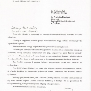 List gratulacyjny - Zbigniew Kuźmiuk Europoseł